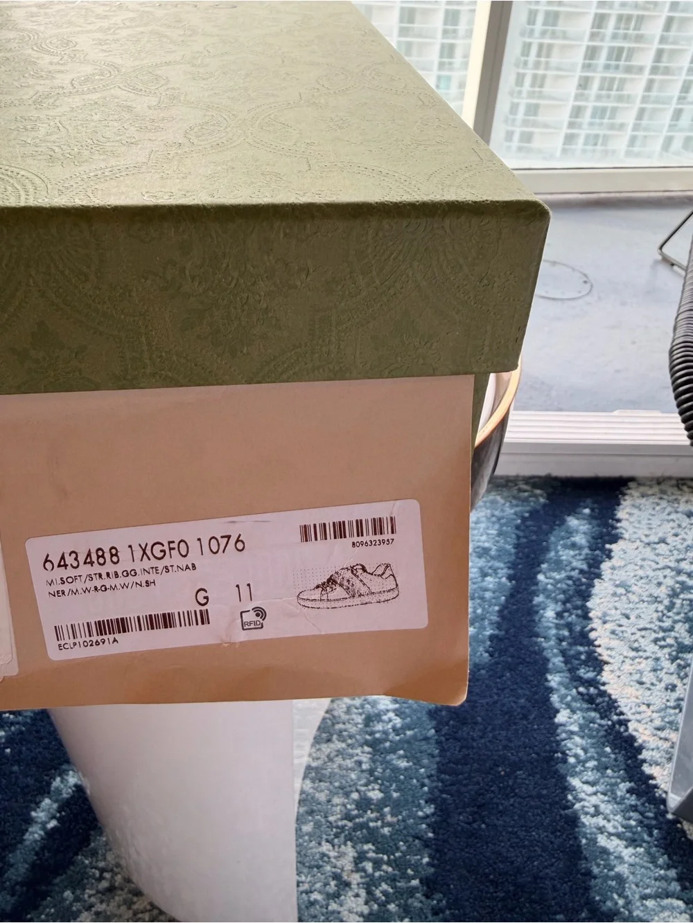 Gucci Kids Black Leather Sneakers with Red & Green Stripe